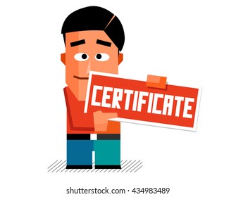 Certificate graphic. Flat vector illustration.