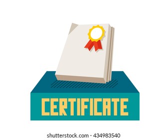 Certificate graphic. Flat vector illustration.