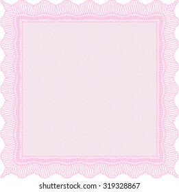 Certificate. With guilloche pattern and background. Diploma of completion.Complex design. 