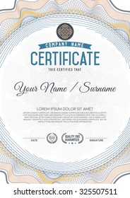 Certificate guilloche certificate template.