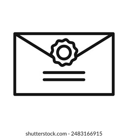 Certificate icon (3) Black line art vector