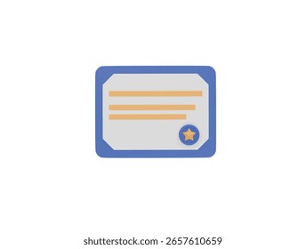  certificate icon 3d illustration render
