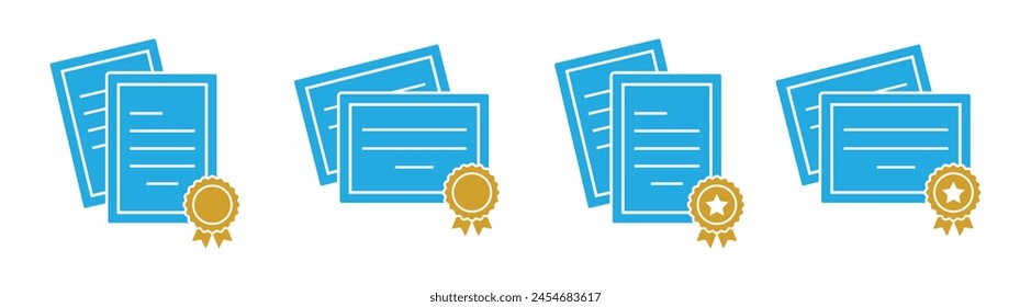 Certificate icon. Achievement icon. Award icon. diploma icon, vector illustration