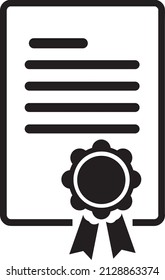Certificate icon. Achievement, award, grant, diploma. Vector icon isolated on white background..eps
