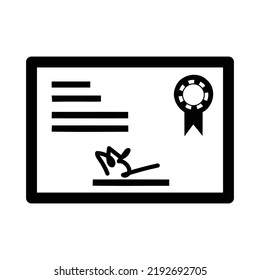certificate icon. Achievement, award, grant, diploma concepts. Premium quality graphic design elements. 