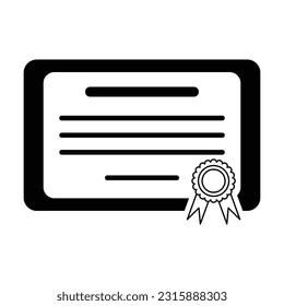 certificate icon, award vector, winner illustration