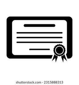 certificate icon, award vector, winner illustration