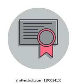 certificate icon in badge style. One of web collection icon can be used for UI, UX