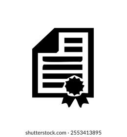 Certificate Icon Black and white