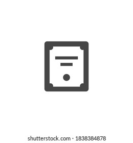 Icono de certificado Gráfico de vectores blanco y negro