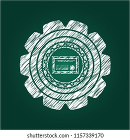 certificate icon with chalkboard texture