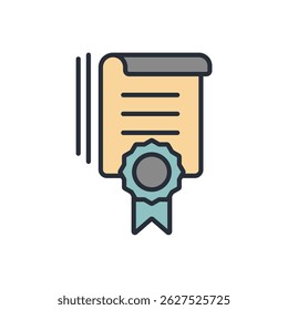 certificate icon collection .design style with background