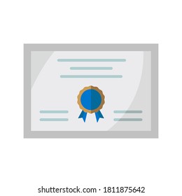 certificate icon of color style vector illustration design
