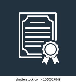 Certificate icon. Degree Icon. Vector illustration. Eps 10.