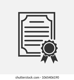 Certificate icon. Degree Icon. Vector illustration. Eps 10.