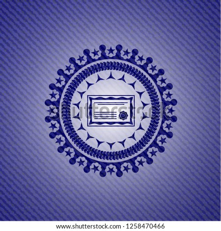 certificate icon with denim texture