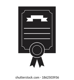 Certificate icon design illustration on white isolated background.
