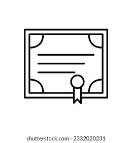 Certificate Icon design Outline Style