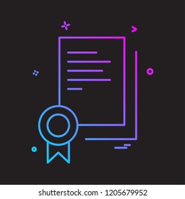 Certificate icon design vector