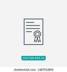 Certificate Icon Design, Vector EPS10