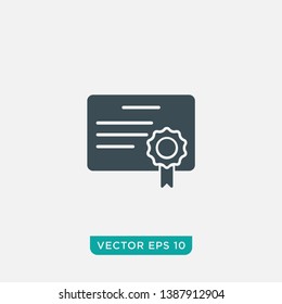 Certificate Icon Design, Vector EPS10