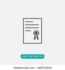 Certificate Icon Design, Vector EPS10