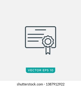 Certificate Icon Design, Vector EPS10