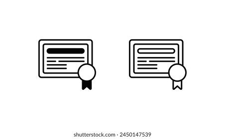 Certificate icon design with white background stock illustration