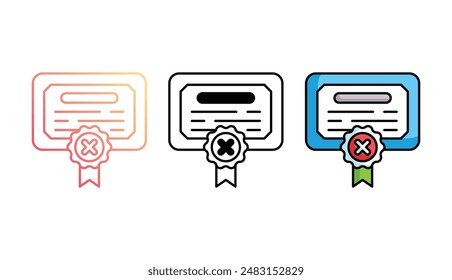 Certificate icon design with white background stock illustration