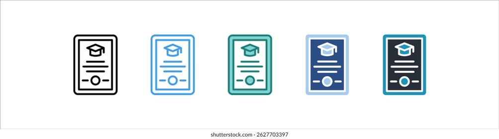 Certificate Icon In Different Style Vector