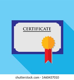 Certificate Icon. Diploma or Achievement Illustration As A Simple Vector Sign & Trendy Symbol for Design,  Websites, Presentation or Mobile Application. 