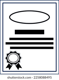Certificate icon. Diploma of gift certificate. Vector illustration. symbol. certificate paper. certificate document