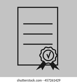 certificate icon document approve stamp sign symbol