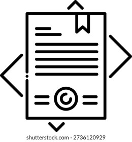 Certificate Icon: Document with Seal and Ribbon