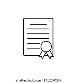 Certificate Icon. Document Vector Sign Award Symbol