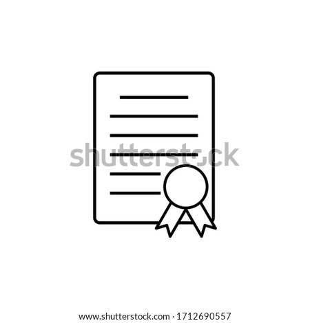 certificate icon. document vector sign award symbol