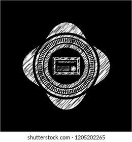 certificate icon drawn on blackboard