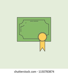 certificate icon. Element of banking icon for mobile concept and web apps. Field outline certificate icon can be used for web and mobile
