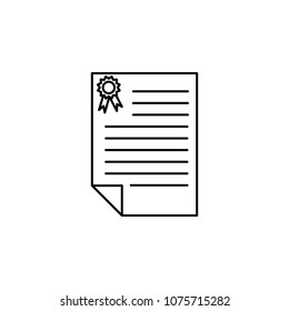 certificate icon. Element of crime and punishment for mobile concept and web apps icon. Thin line icon for website design and development, app development. Premium icon on white background
