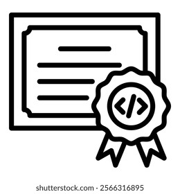 Certificate Icon Element For Design