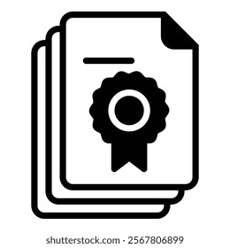 Certificate Icon Element For Design