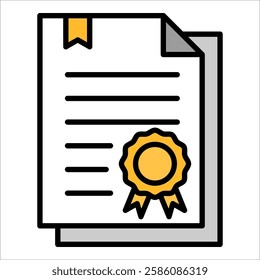 Certificate Icon Element For Design