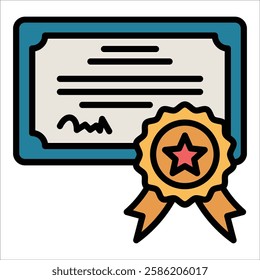Certificate Icon Element For Design