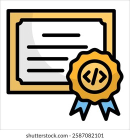 Certificate Icon Element For Design