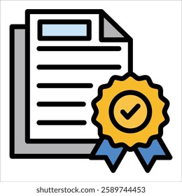 Certificate Icon Element For Design
