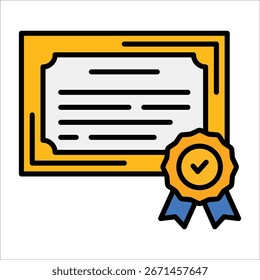 Certificate Icon Element For Design
