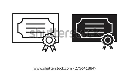 Certificate icon element for design projects