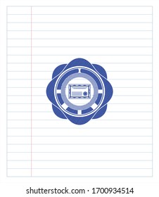Symbol-Symbol-Zeichen zeichnen mit Fülleffekt. Blaue Tinte. Vektorillustration Illustration. Detaillierte Angaben.