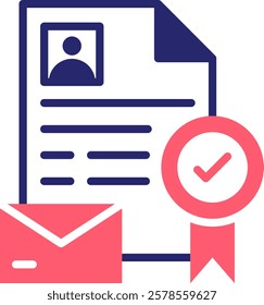 Certificate Icon Fill Vector Illustration