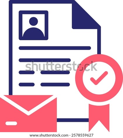 Certificate Icon Fill Vector Illustration